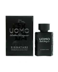 Eau de parfum (EDP) për meshkuj, Uomo Signature, Salvatore Ferragamo, qelq, 30 ml, e zezë dhe argjend, 1 copë