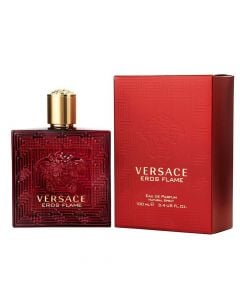 Eau de parfum (EDP) for men, Eros Flame, Versace, glass, 100 ml, red and gold, 1 piece