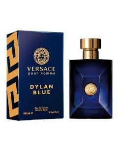 Eau de toilette (EDT) for men, Dylan Blue, Versace, glass, 100 ml, blue and gold, 1 piece