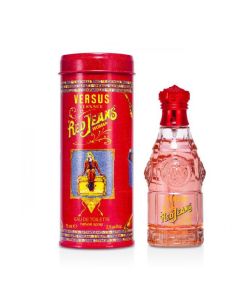 Eau de toilette (EDT) for women, Red Jeans, Versace, glass, 75 ml, red and yellow, 1 piece