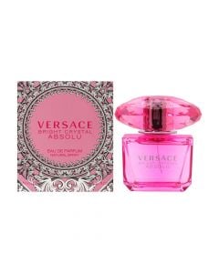 Eau de parfum (EDP) për femra, Bright Crystal Absolu, Versace, qelq, 90 ml, rozë dhe argjend, 1 copë