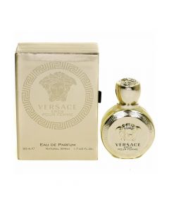 Eau de parfum (EDP) për femra, Eros pour Femme, Versace, qelq, 50 ml, e verdhë dhe rose gold, 1 copë