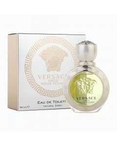 Eau de toilette (EDT) për femra, Eros pour Femme, Versace, qelq, 50 ml, e verdhë dhe rose gold, 1 copë
