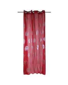 Curtain with rings, polyester, red, 140x240 cm