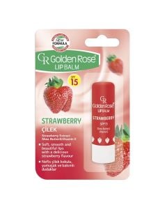 Lip balm, Strawberry, Golden Rose, plastic, 5.5 ml, red, 1 piece
