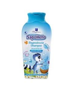 Shampo për fëmijë, për flokët dhe trupin, Saponello, Paglieri, plastikë, 250 ml, e kaltër, 1 copë