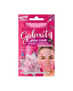 Glitter face mask, Galaxity, Eveline, plastic, 10 ml, pink, 1 piece