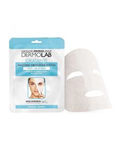 Moisturizing face mask, Dermolab, plastic, 19x16 cm, white and blue, 1 piece