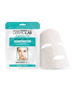Moisturizing face mask, Dermolab, plastic, 19x16 cm, white and turquoise, 1 piece