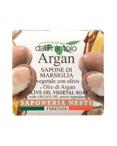 Solid soap with argan oil, Dal Frantoio, Nesti Dante, paper, 100 g, white and brown, 1 piece