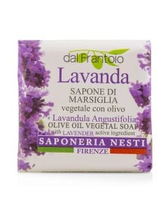 Solid soap with lavender extract, Dal Frantoio, Nesti Dante, paper, 100 g, white and purple, 1 piece