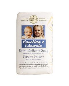 Solid soap for children, Carolina & Edoardo, Nesti Dante, paper, 250 g, white and blue, 1 piece