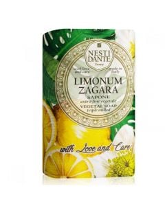 Solid soap Limonum Zagara, Love & Care, Nesti Dante, paper, 250 g, green and yellow, 1 piece