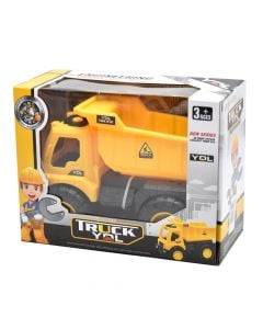 Kamion lodër për fëmijë, Truck YDL, plastikë, 17x22x10 cm, e verdhë dhe e zezë, 1 copë