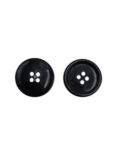 Round buttons, plastic, 2 cm, white, 10 pieces