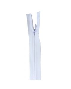 Plastic zipper, plastic and polyester, 60 cm, white, 1 piece