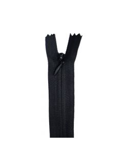 Plastic zipper, plastic and polyester, 60 cm, black, 1 piece