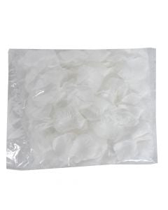 Petale trëndafilash të bardhë, poliestër dhe plastikë, 5x4.5 cm, e bardhë, 500 copë