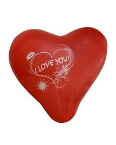 Heart-shaped balloon, latex, 25 cm, red, 1 piece