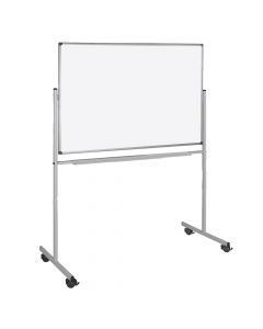 White board with two legs, melamine, plastic and aluminum, 120x90 cm, white, 1 piece