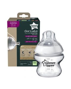 Pacifier bottle, Closer to Nature, Tommee Tippee, polypropylene, silicone and glass, 150 ml, transparent, 1 piece