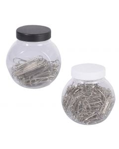 Set of paper clips, in jars, mixed
