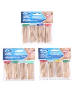 Toothpicks, dental cleaners, 4x80 pieces, bamboo wood