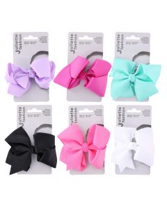 Hair bow, with clip, 100 % polyester, 5x10 cm, mix