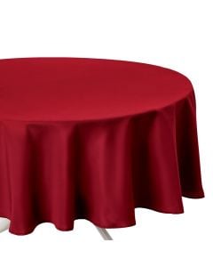 Tablecloth without napkins, circular, polyester, 180 cm, red