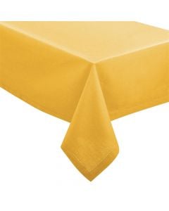 Tablecloth without napkins, circular, cotton, 140x240cm, mustard