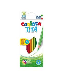 Colored pencils for children, Tita, Carioca, synthetic resin, 21.5x8.6 cm, miscellaneous, 12 pieces