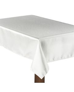 Tablecloth without napkins, circular, satin, 140x240cm, white