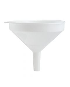 Plastic funnel, 25 cm, with filter, white
