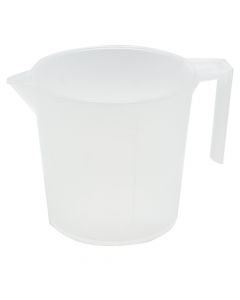 Scalable plastic cup, with handle, 1lt