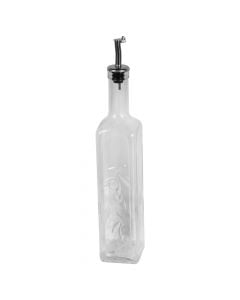 Oil/Vinegar bottle 500 cc, Size: 6x6x29 cm, Color: Clear, Material: Glass