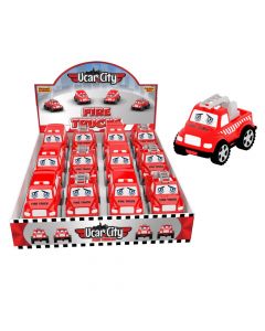 Makinë zjarrfikëse lodër për fëmijë, plastikë, 11 cm, e kuqe, 1 copë