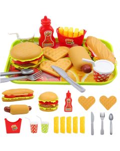 Set me ushqime lodër, plastikë, 36.5x24.5x4 cm, mikse, 18 copë