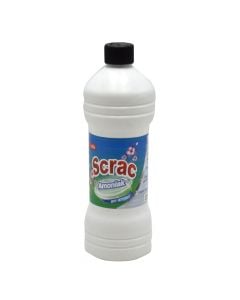 Detergjent amoniak për larjen e pllakave, Scrac, plastikë, 1 l, e bardhë dhe blu, 1 copë
