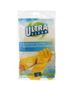 Cleaning gloves, Ultra Clean, latex rubber, L, yellow, 1 pair