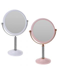 Pasqyrë kozmetike, Koopman, plastikë, metal dhe qelq, Ø17x33 cm, mikse, 1 copë