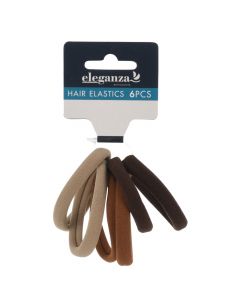Elastic hair bands, Eleganza, polyester and elastane, Ø5 cm, miscellaneous, 6 pieces