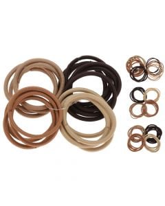 Elastic hair bands, Eleganza, polyester and elastane, Ø5.5 cm, miscellaneous, 16 pieces