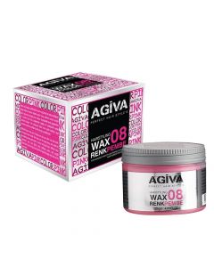 Colored hair styling wax, 08 Pink, Agiva, plastic, 120 g, pink, 1 piece