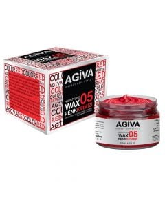 Colored hair styling wax, 05 Red, Agiva, plastic, 120 g, re, 1 piece