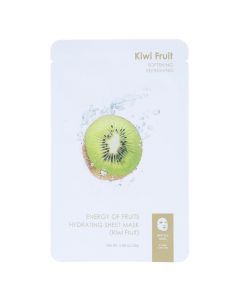 Sheet mask for face, Kiwi Fruit, Energy of Fruits, silk, 19x12 cm, white and green, 1 piece