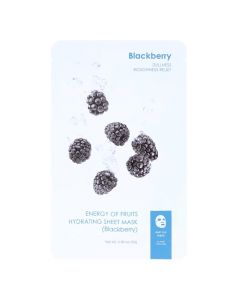Sheet mask for face, Blackberry, Energy of Fruits, silk, 19x12 cm, white and blue, 1 piece