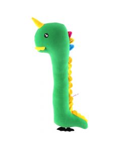 Massager for kids, in dinosaur shape, Miniso, wood and polypropylene cotton, 35x12x6 cm, green, 1 piece
