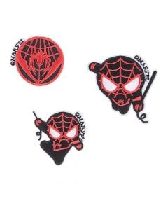 Badge pin with Spiderman print, Marvel, Miniso, polyester, 11.5x11.5 cm, red and black, 3 pieces