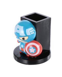Mbajtëse për lapsat me figurë Captain America, Marvel, Miniso, resin, 8.8x8.8x9.2 cm, e kuqe, blu dhe e zezë, 1 copë