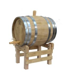 Oak wood barrel for alcoholic beverages, wood, 50 l, beige, 1 piece